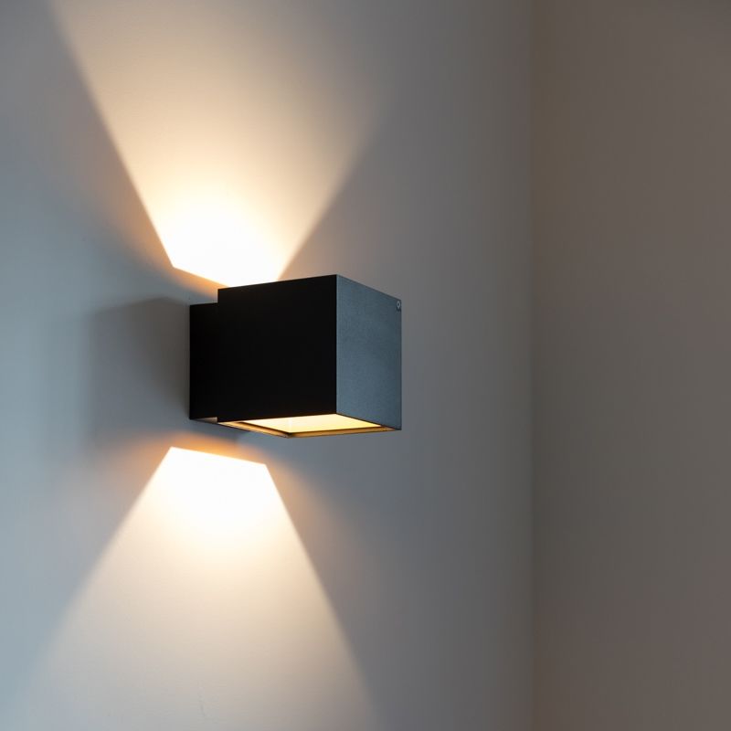 Design Wandlamp Zwart Goud Incl Led Caja Lumico