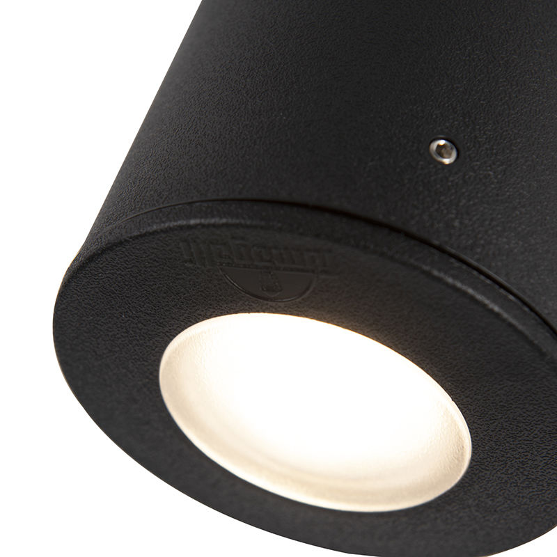 Opbouwspot zwart IP55 incl 1 x GU10 Lamp Franca Lumico