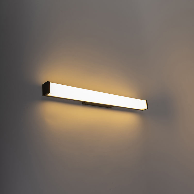 Moderne badkamer wandlamp zwart 62cm IP44 Cascada Lumico