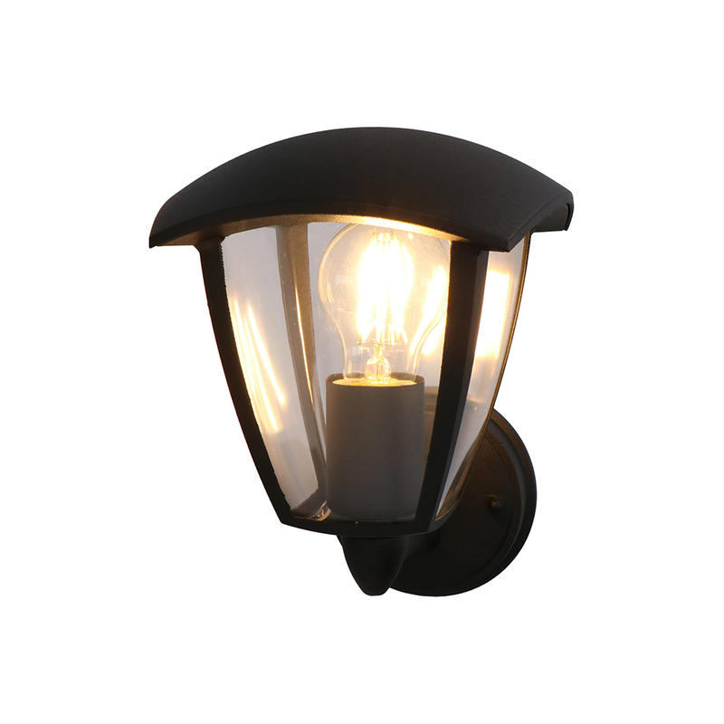 Klassieke zwarte wandlamp buiten met E27 Zigbee led lamp - Lumico